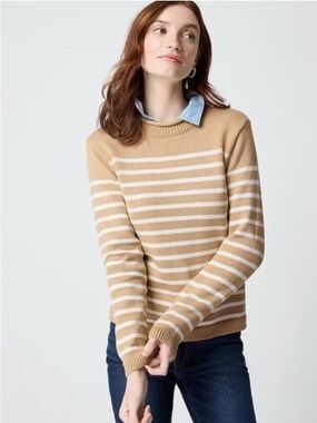 New J. Crew Striped classic mockneck sweater - Read
